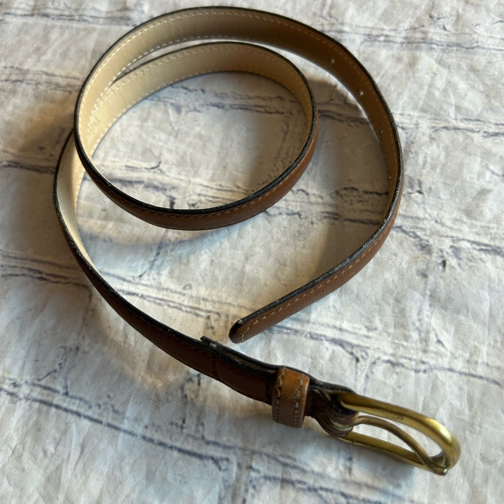 Levi's Brown Leather Belt with Brass Buckle